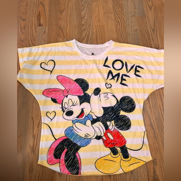 Disney Other - Disney Parks Mickey and Minnie Stripped Tee